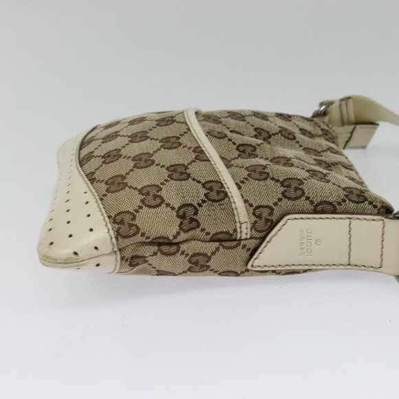 GUCCI GG Canvas Shoulder Bag Beige Silver 147671 Auth ki5693 - Picture 5 of 16
